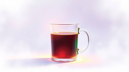 Glowing Bioluminescent Glass Mug on White Background
