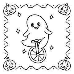 Spooky Buddies – Cute Halloween Coloring Pages with Bold Line Art | Halloween Coloring Page | Print