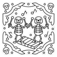 Spooky Buddies – Cute Halloween Coloring Pages with Bold Line Art | Halloween Coloring Page | Print