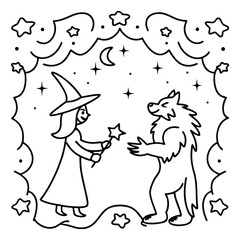 Spooky Buddies – Cute Halloween Coloring Pages with Bold Line Art | Halloween Coloring Page | Print