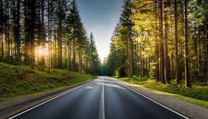 Fototapeta premium road in north forest