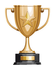 Textured Gold Trophy Award Star Design