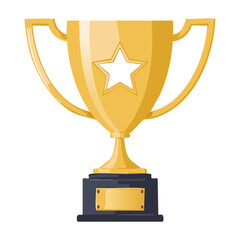 Gold Trophy Award With White Star Base