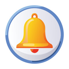 Minimalist Ringing Bell Icon Blue