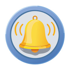 Notification Bell Icon Blue Circle