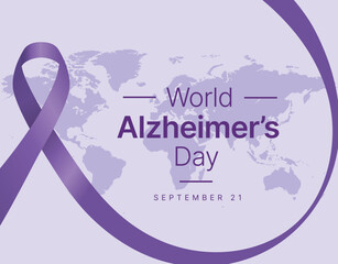World alzheimers month, mental health design ribbon. Mental freedom concept design for banner, poster, flat design