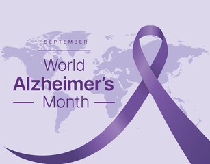 World alzheimers month, mental health design ribbon. Mental freedom concept design for banner, poster, flat design