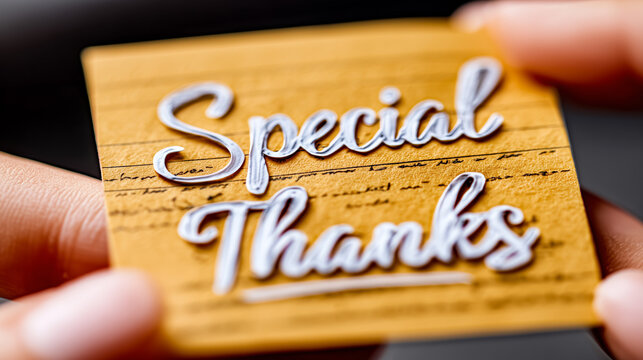 Conceptual hand writing showing Special Thanks. Concept meaning appreciating something or someone in a most unique way 