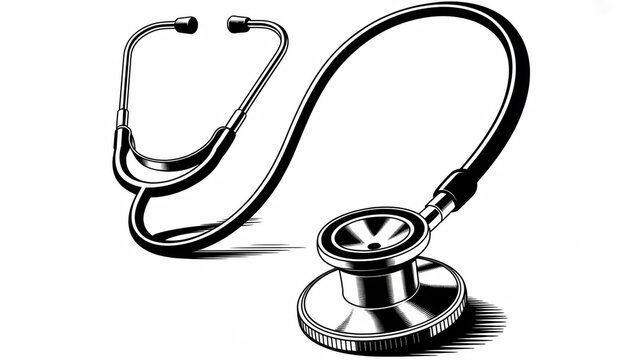 A black and white illustration of a medical Sphygmomanometer in a minimalist style.