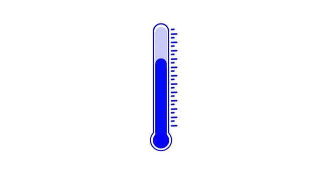 Digital fever thermometer icon Classic glass thermometer temperature going up, extreme heat 4k animated thermometer hot temperature 0 t0 100 animation,