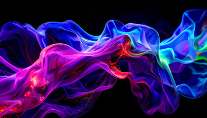 Complex connections of hallucinogenic mushroom mycelium intertwined with neural networks, with glowing lines and nodes in shades of blue, purple and neon green in a flow of signals and substances