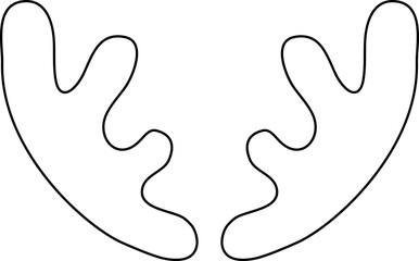 Antler outline vector.
Simple shape deer antlers line art.
Transparent background. svg.