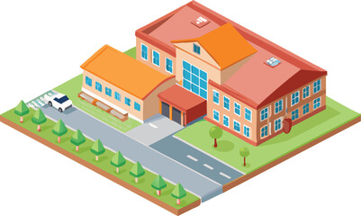 vector illustration of a residential building urban estate