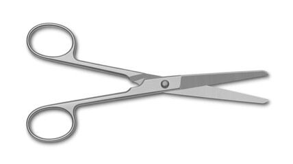 A high-quality  medical bandage scissors against a pure white background.