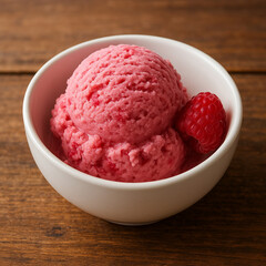 strawberry ice cream in bowl