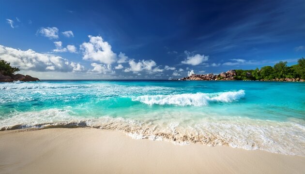 waves at seychelles beach
