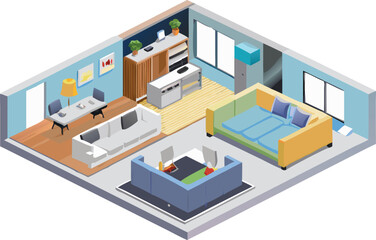 Obraz premium isometric view of a modern office building city house