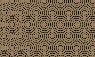  abstract black colour geometry circle pattern with golden colour background.