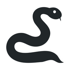 Fototapeta premium Minimalist black silhouette of a snake on white background