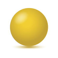 Glass golden ball with shadow