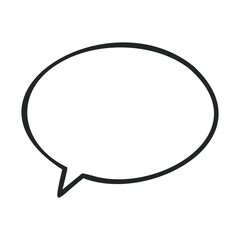 Fototapeta premium Simple black and white speech bubble icon on white background