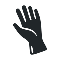 Obraz premium Black silhouette of an open hand gesture on white background