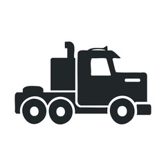 Obraz premium Black silhouette of a semi-truck side view