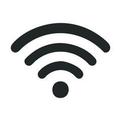 Black wi-fi symbol icon on white background