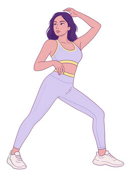 Flat Illustration of a lady doing Exercise and yoga