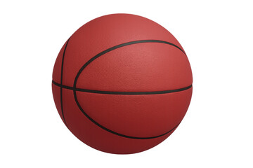 Fototapeta premium Photorealistic 3d rendering of a basketball ball rotating on a transparent background, perfect for sports-themed projects