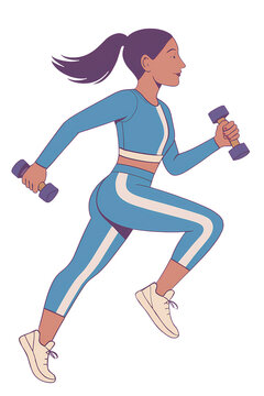 Flat Illustration of a lady doing Exercise and yoga