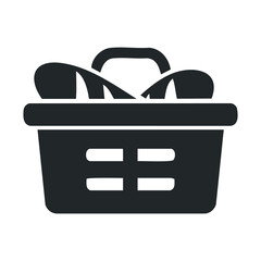 Silhouette of a shopping basket with handle and contents
