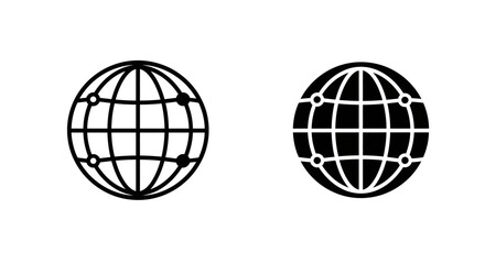 Global Network Icons Outline and Filled