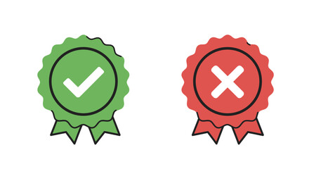 Accept and Reject Icons with Ribbons