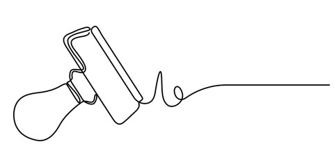Obraz premium continuous one line drawing rubber stamp.one line drawn stamp icon. approval stamp, ink stamp, validation mark. single line vector illustration. 