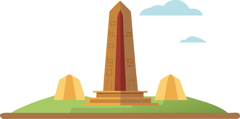 vector illustration of the egyptian pyramids ancient camp