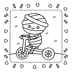 Spooky Pals – Cute and Easy Halloween Coloring Pages for Kids and Adults | Fun Bold Line Halloween Clipart | Ghost, Pumpkin, Witch, Bat Illustrations in Vector and Printable Format