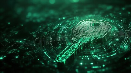 Abstract digital key graphic