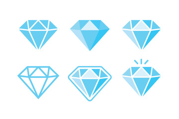 Blue Diamond Icons Set