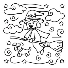 Spooky Pals – Cute and Easy Halloween Coloring Pages for Kids and Adults | Fun Bold Line Halloween Clipart | Ghost, Pumpkin, Witch, Bat Illustrations in Vector and Printable Format