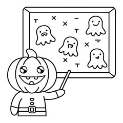 Spooky Pals – Cute and Easy Halloween Coloring Pages for Kids and Adults | Fun Bold Line Halloween Clipart | Ghost, Pumpkin, Witch, Bat Illustrations in Vector and Printable Format