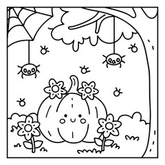 Spooky Pals – Cute and Easy Halloween Coloring Pages for Kids and Adults | Fun Bold Line Halloween Clipart | Ghost, Pumpkin, Witch, Bat Illustrations in Vector and Printable Format