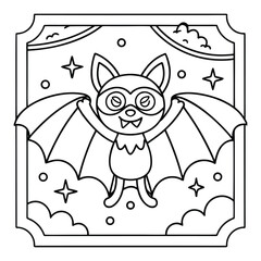 Spooky Pals – Cute and Easy Halloween Coloring Pages for Kids and Adults | Fun Bold Line Halloween Clipart | Ghost, Pumpkin, Witch, Bat Illustrations in Vector and Printable Format