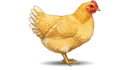 Fototapeta premium Golden hen illustration, vibrant poultry design, farm animal graphic, vector art chicken, country life symbol