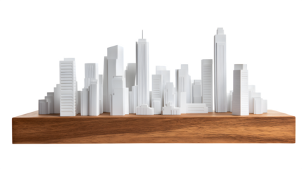 city skyline in white background