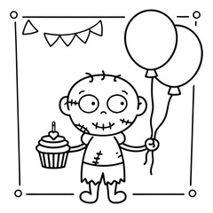 Spooky Pals – Cute and Easy Halloween Coloring Pages for Kids and Adults | Fun Bold Line Halloween Clipart | Ghost, Pumpkin, Witch, Bat Illustrations in Vector and Printable Format