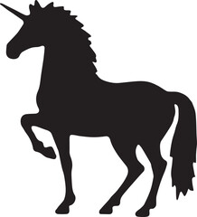 Unicorn Silhouette Vector Majestic Solid Black Design