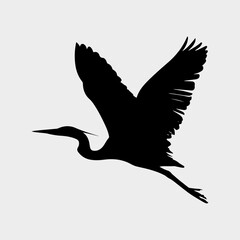 Buck Bird Silhouette Single Concept, Animals Buck Vector, Buck Bird Clip Art Black Design