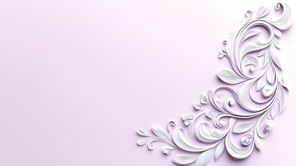 Elegant, light purple background with delicate white floral design