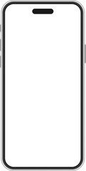 smartphone frame mobile phone template with transparent blank screen.